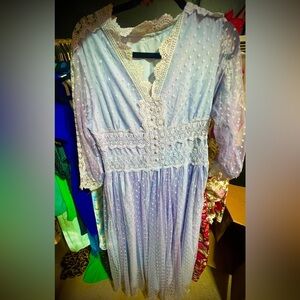 Baby blue 1950s style party dress